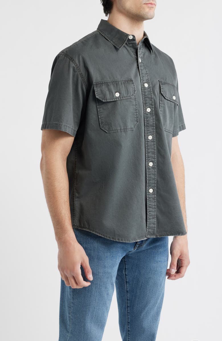 925 Originals Blueprint Short Sleeve Button-Up Work Shirt, Alternate, color, Washed Black