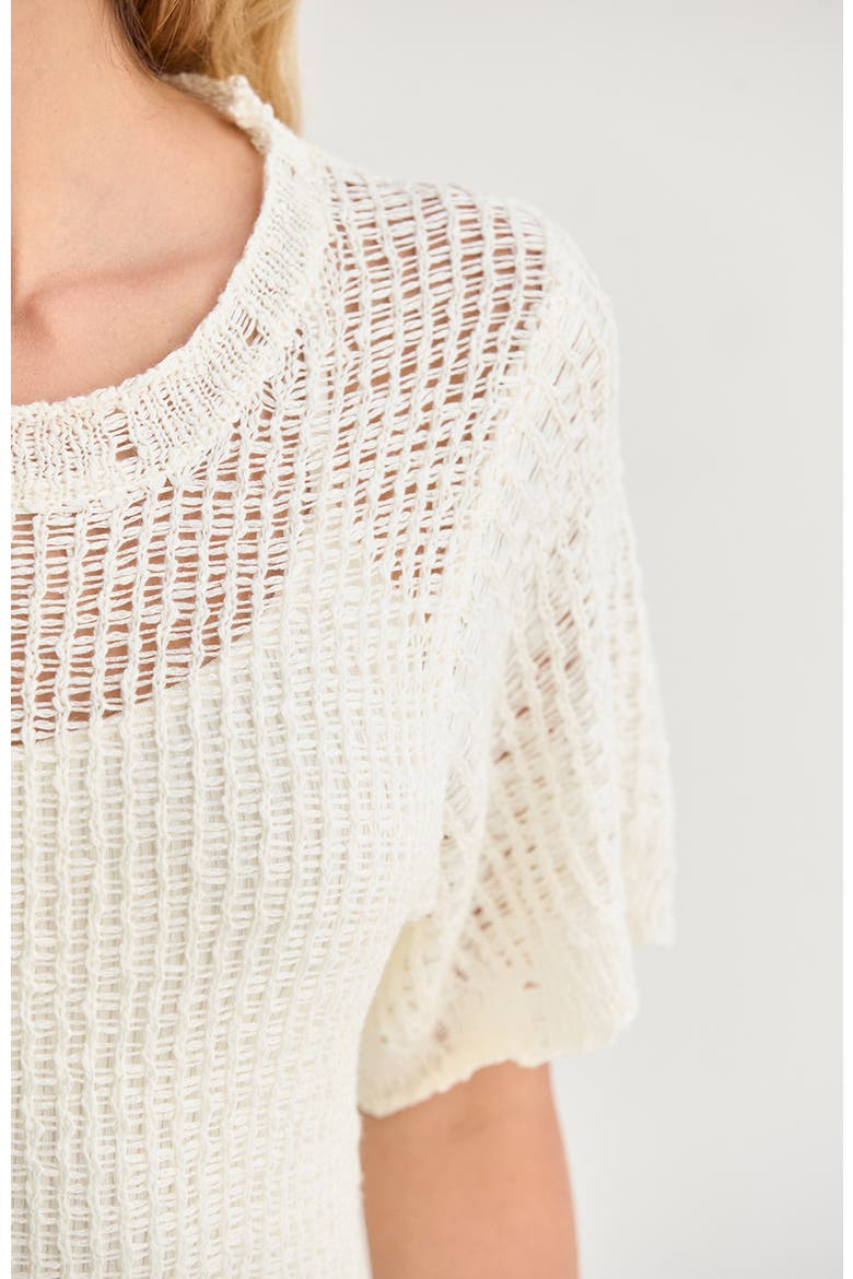 Netted Knit Dress, Alternate, color, Ivory