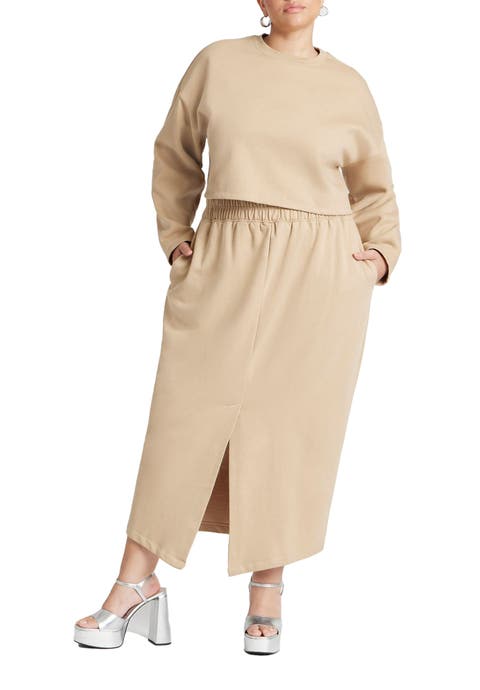 Oversized Cropped Sweatshirt (Plus)