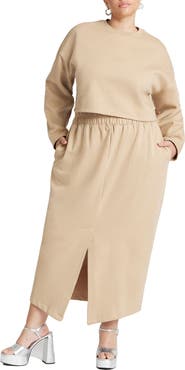 ELOQUII Oversized Cropped Sweatshirt