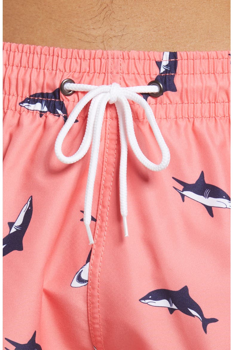 Sano Swim Trunks, Alternate, color, DUSTY CORAL MINI SHARKS