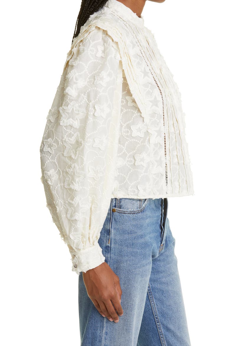 Star 3D Embroidered Blouse, Alternate, color, OFF-WHITE