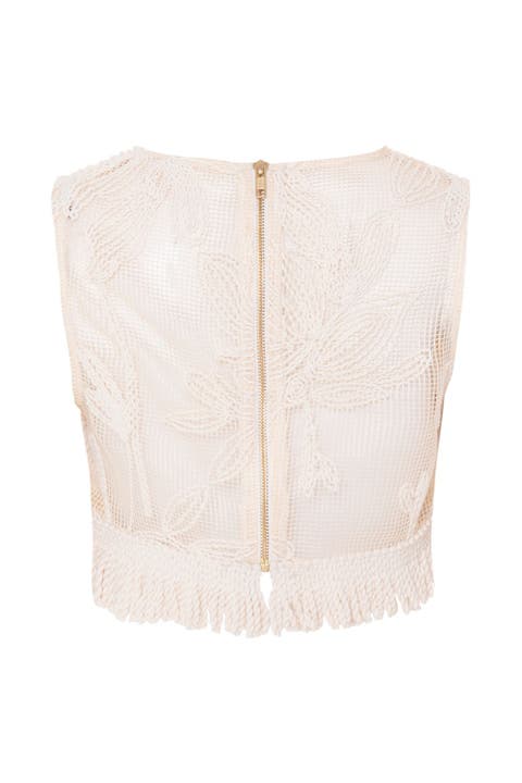 Joy Lace Fringe Top