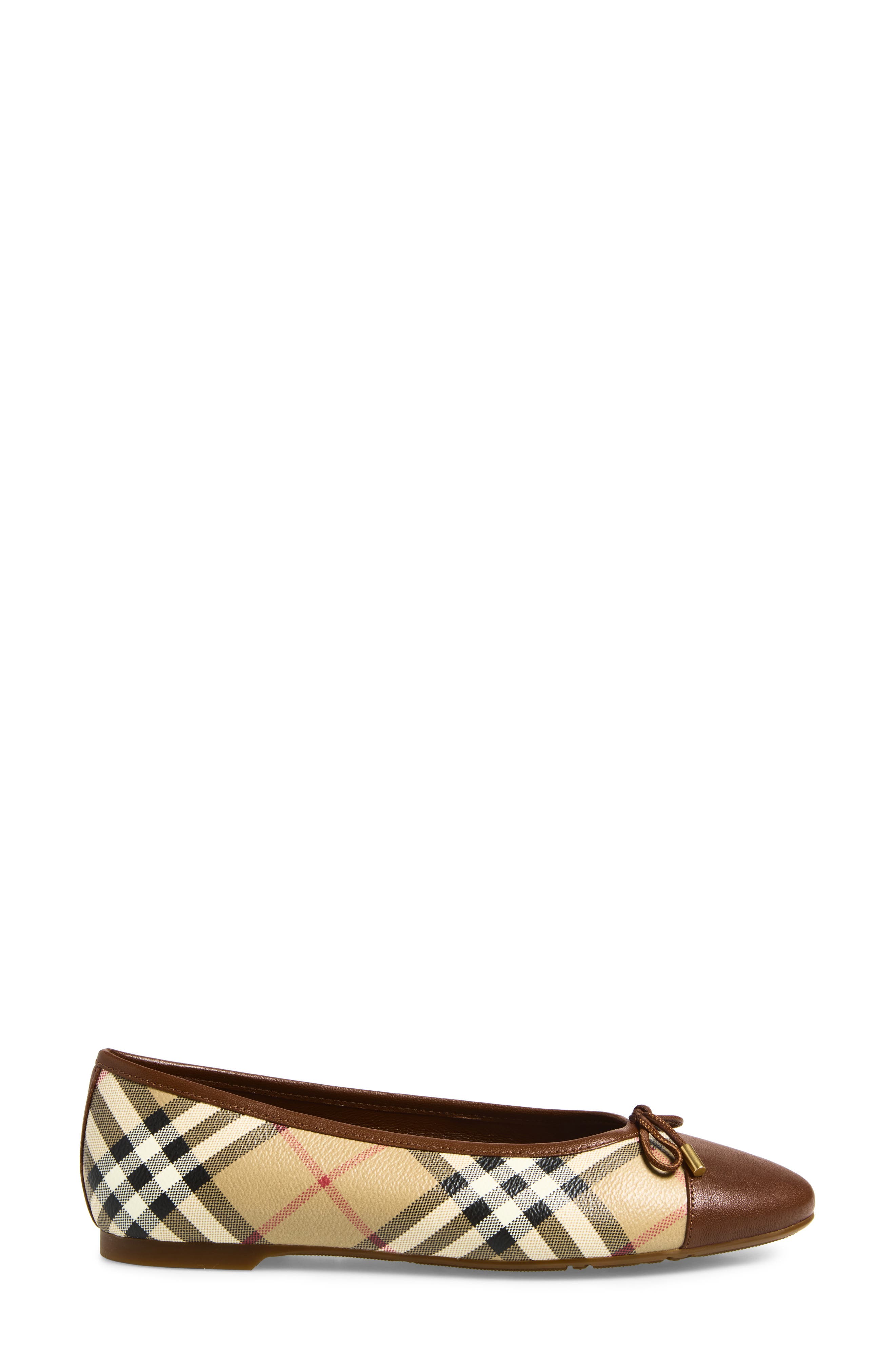 Highgate Ballerina Check Flat, Alternate, color, ARCHIVE BEIGE IP BLACK