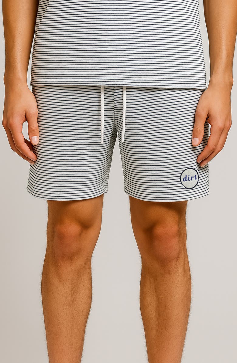 D.RT Vacay Stripe Cotton Terry Shorts, Main, color, White / Blue