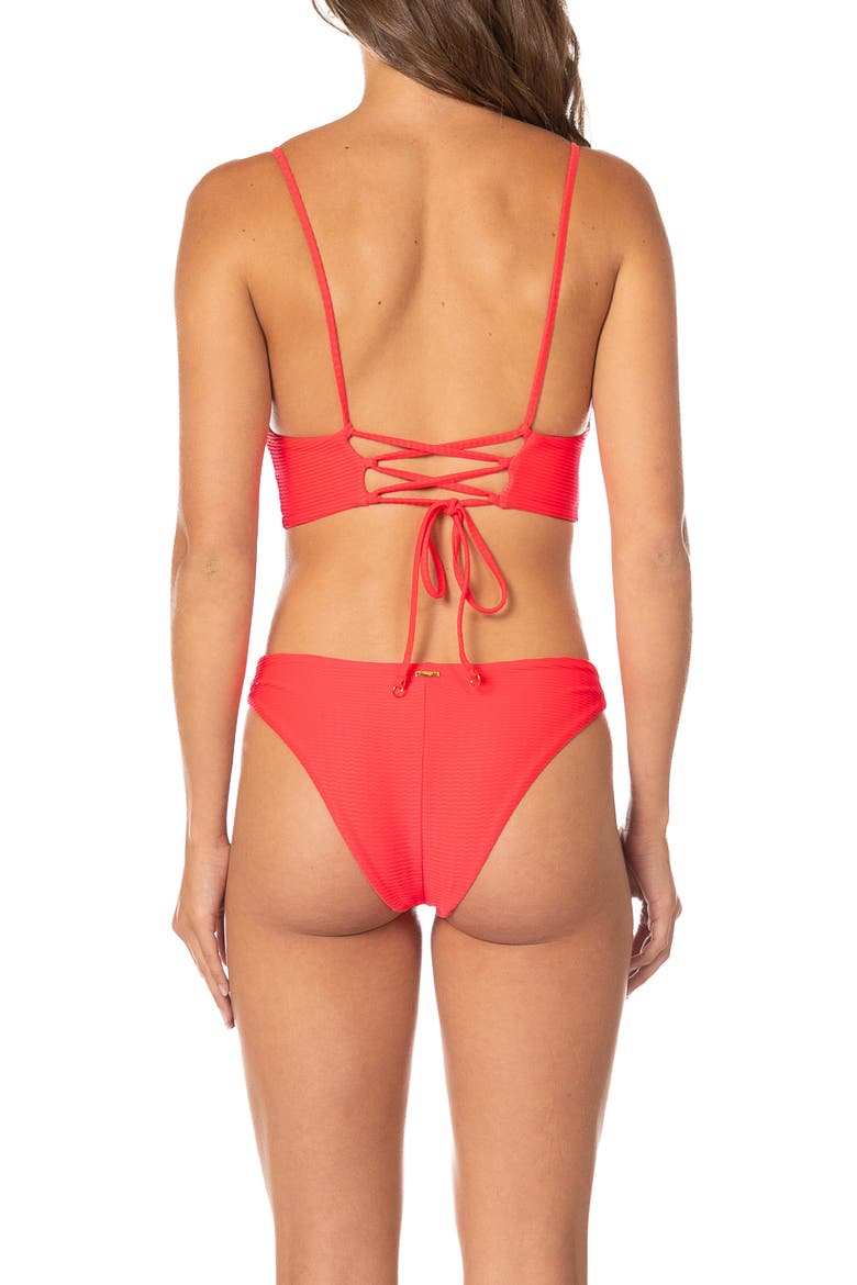 Sunset Punch Iconic Reversible Bikini Bottoms, Alternate, color, BRIGHT RED