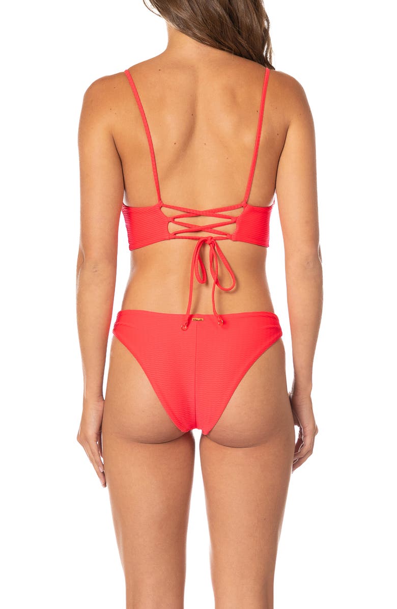 Maaji Sunset Punch Iconic Reversible Bikini Bottoms, Alternate, color, Bright Red