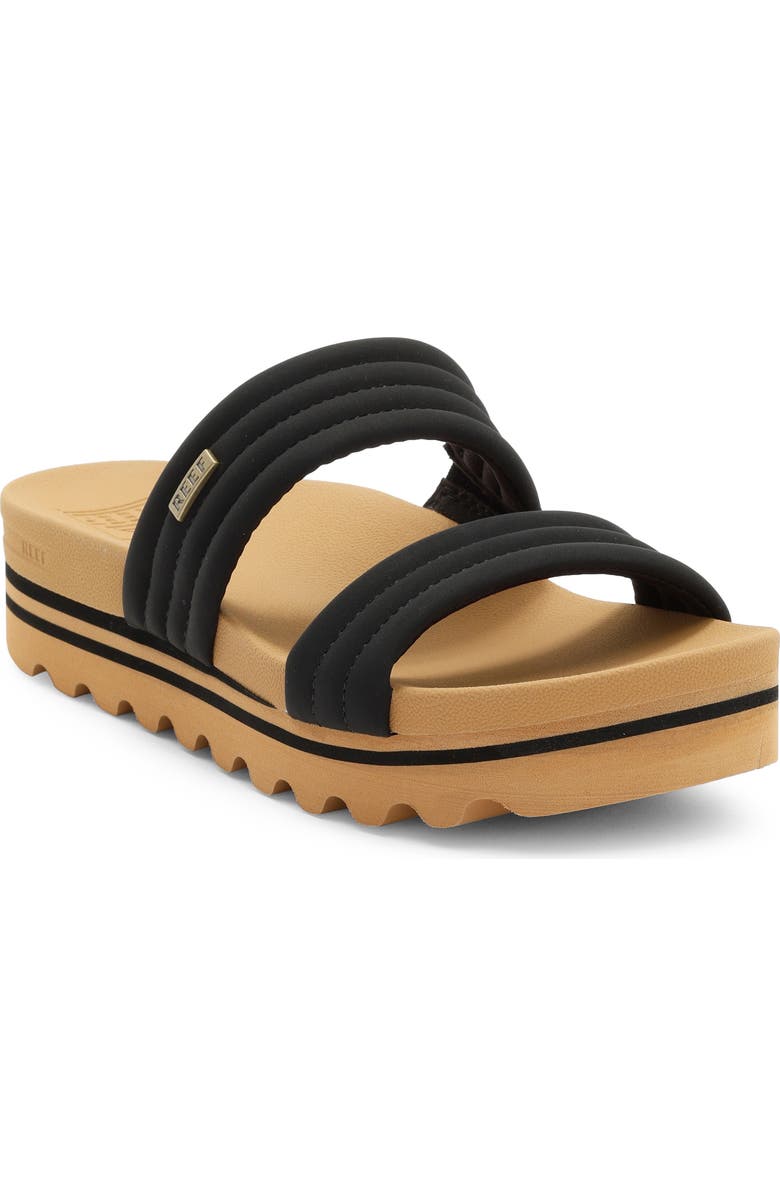 Reef Kaia 2 Bar Slide Sandal, Main, color, Black
