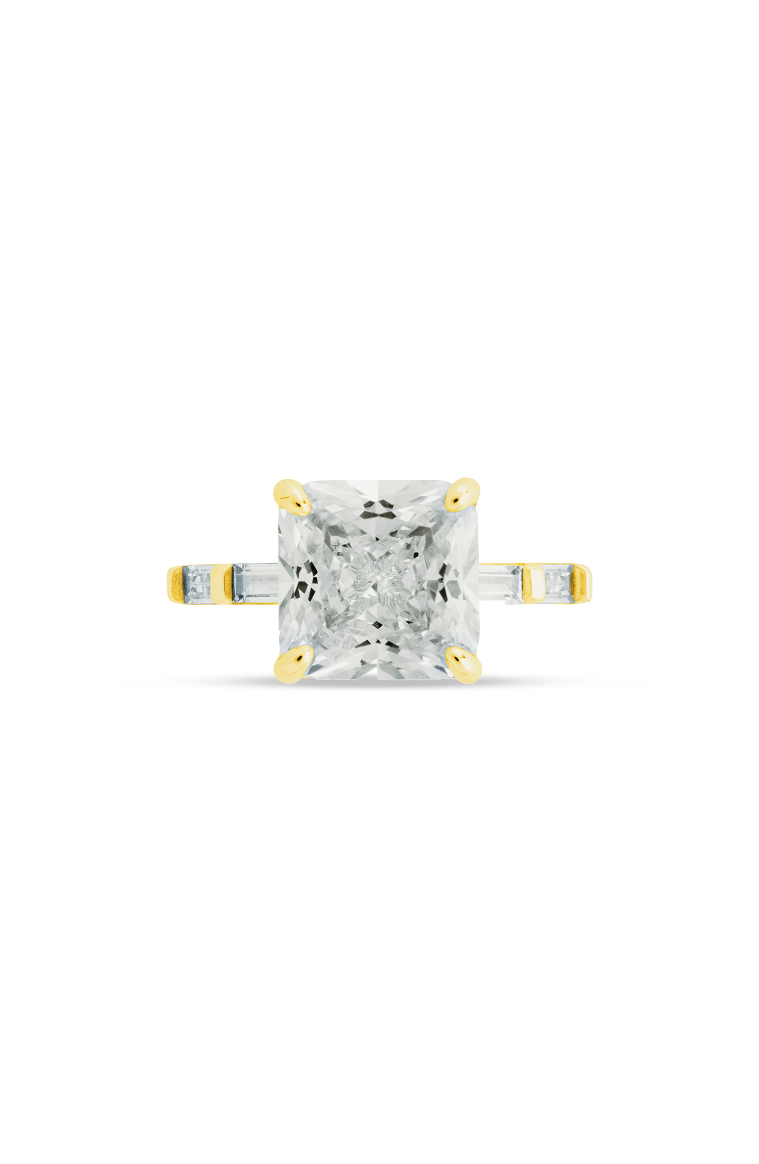 Sterling Forever Princess-Cut Cubic Zirconia Ring (Women) | Nordstrom