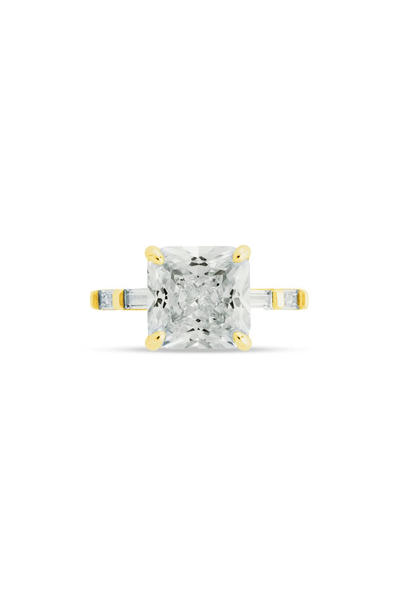Princess-Cut Cubic Zirconia Ring, Alternate, color, GOLD