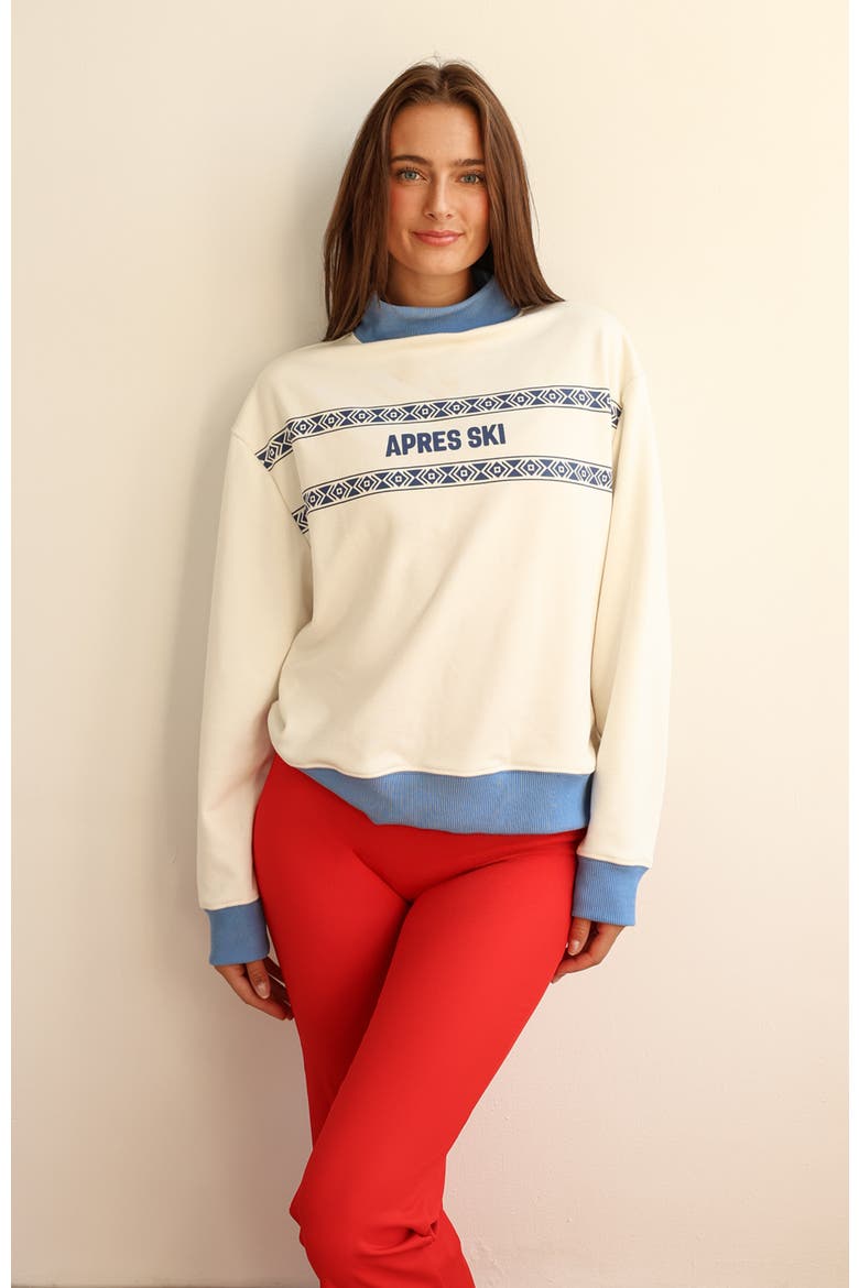 Apres Ski Sweater, Main, color, Cloud Dancer/Blue Yonder