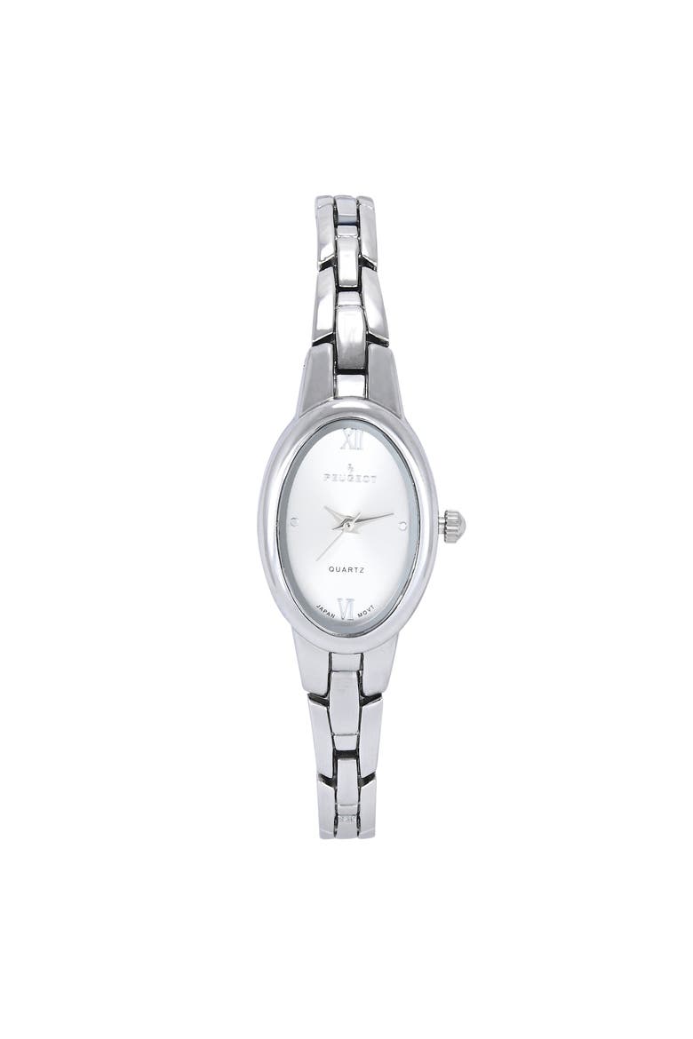 Modern Oval Link Bracelet Watch- 30x25MM, Main, color, Silver