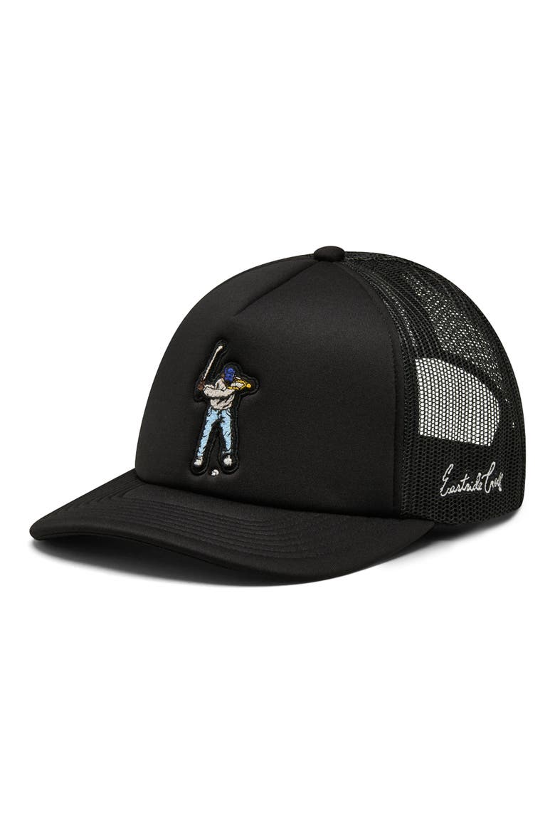 Golf Trucker Hat, Alternate, color, BLACK