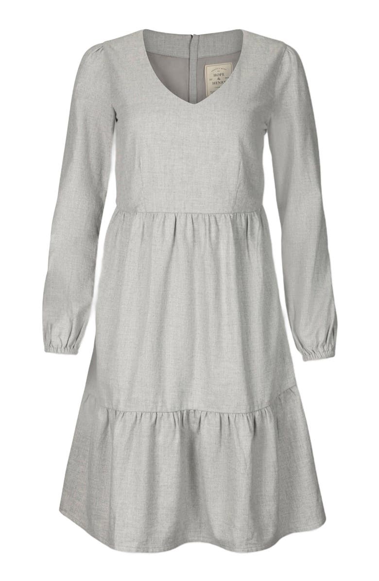 Hope & Henry Women's Organic Tiered Flannel Dress, Alternate, color, 