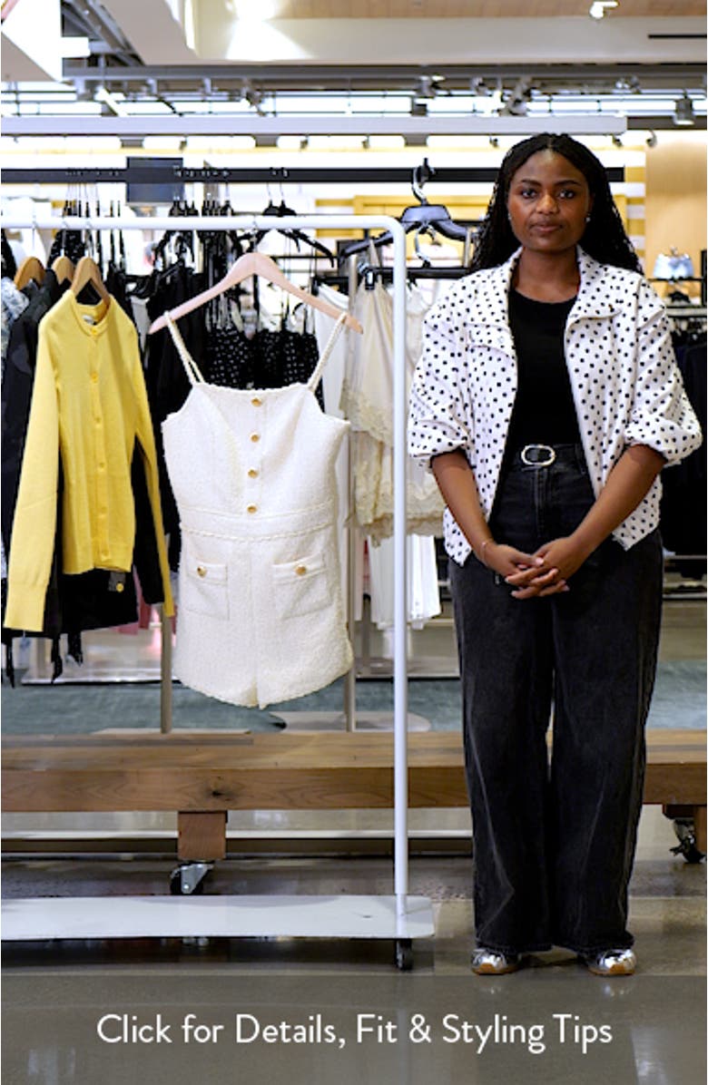 Rhia Shell Button Tweed Romper, sales video thumbnail