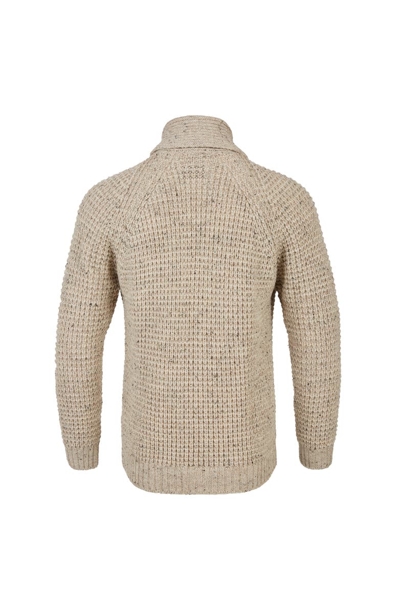 Celtic & Co. British Waffle Stitch Cardigan, Alternate, color, Oatmeal Fleck