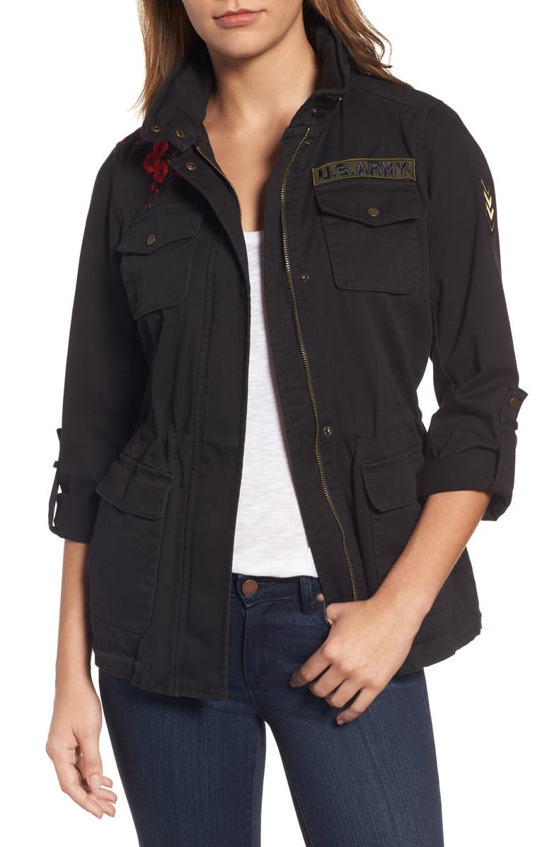 Vince Camuto Embroidered Cotton Twill Utility Jacket, Main, color, 