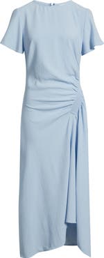 Nordstrom Split Sleeve Side Smocked Midi Dress