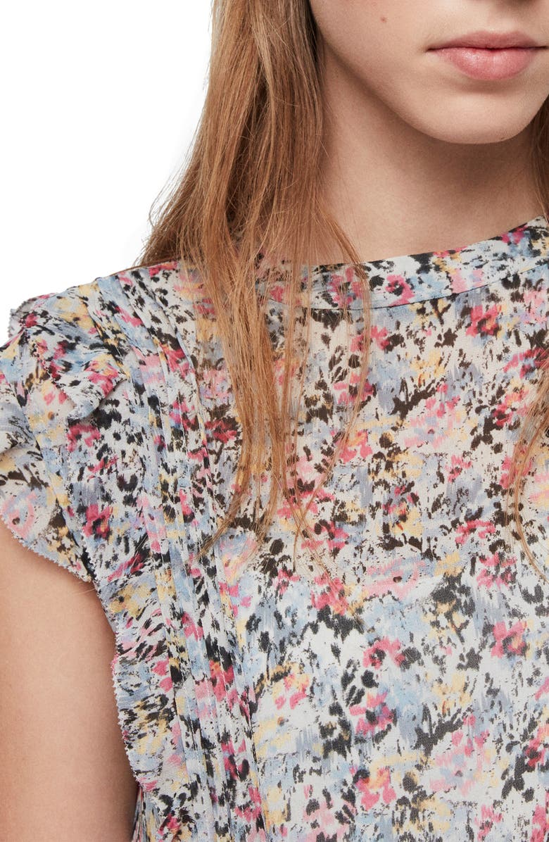 AllSaints Hali Floral Print Minidress, Alternate, color, 