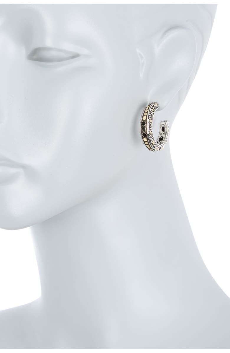 John Hardy Jaisalmer Dot 18K Gold & Sterling Silver Hoop Earrings, Alternate, color, 