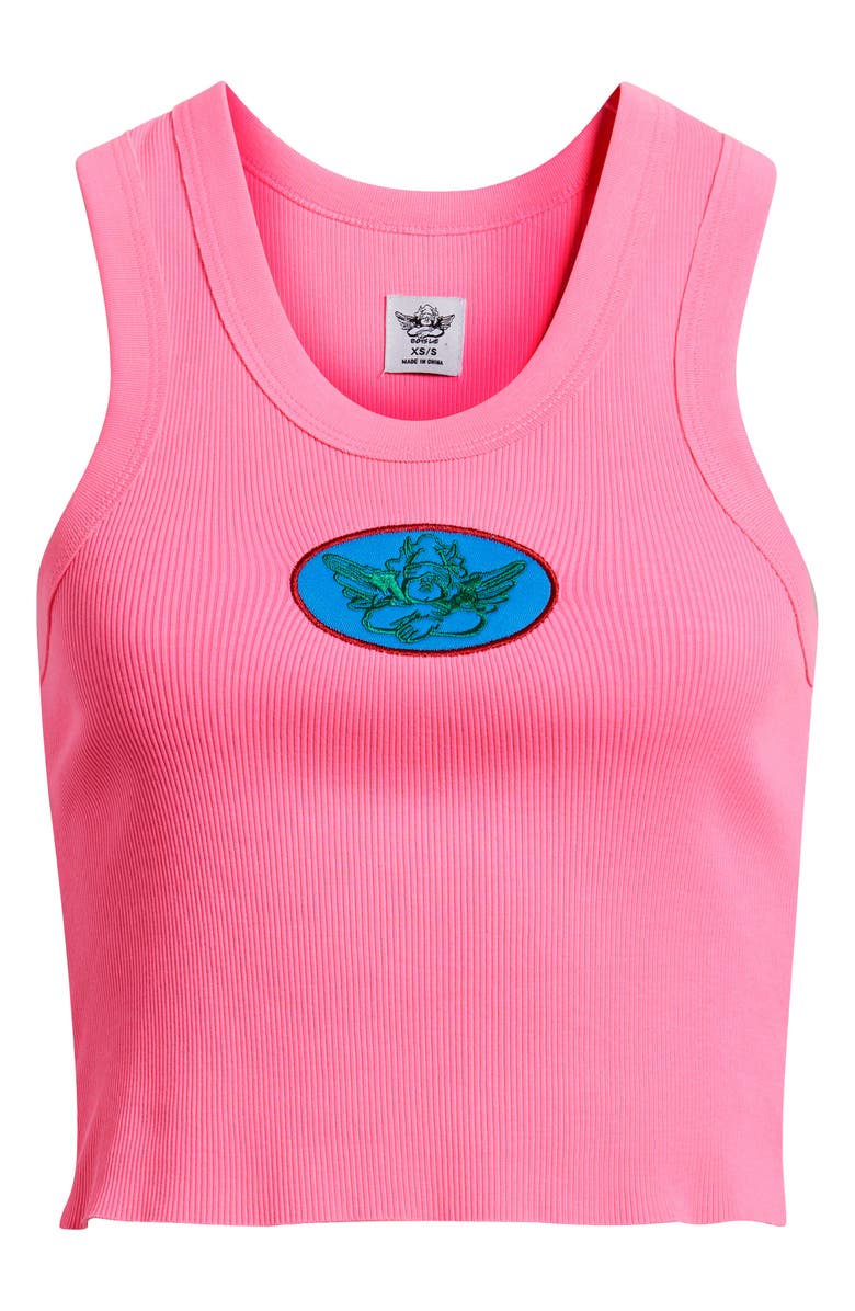 BOYS LIE Bubble Gum Randy Logo Patch Crop Tank, Alternate, color, Pink
