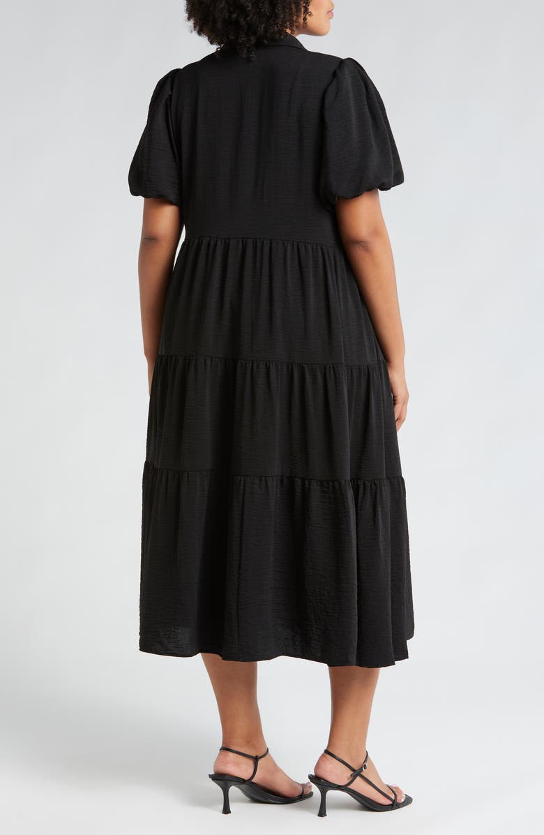 CeCe Puff Sleeve Tiered Maxi Shirtdress, Alternate, color, 