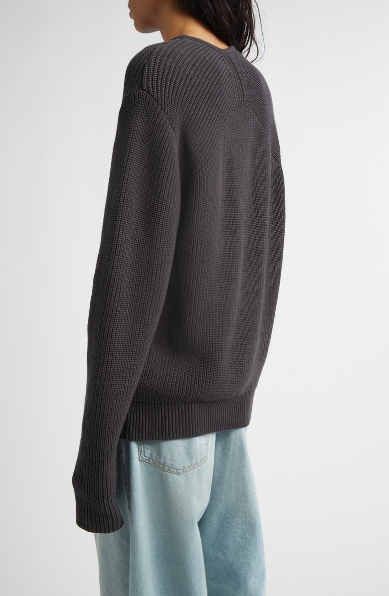 EMILY DAWN LONG Ribcage Cotton Crewneck Sweater, Alternate, color, Diesel