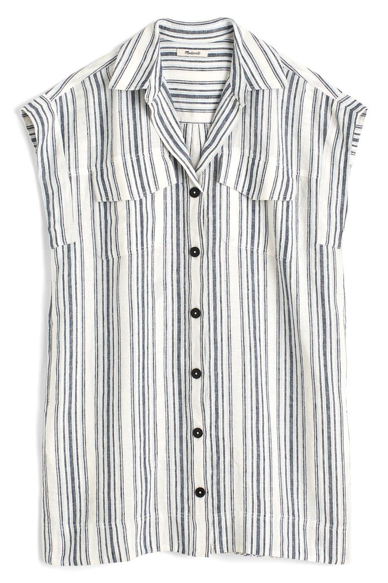 Stripe Utility Mini Shirtdress, Main, color, LIGHTHOUSE