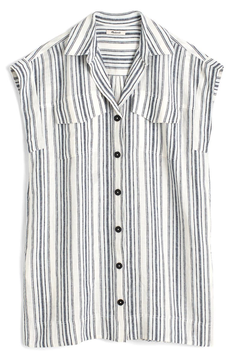 Madewell Stripe Utility Mini Shirtdress, Main, color,