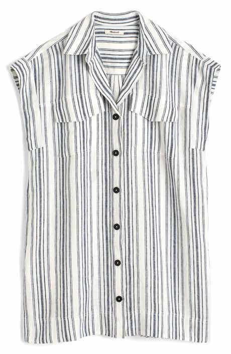 Madewell Stripe Utility Mini Shirtdress