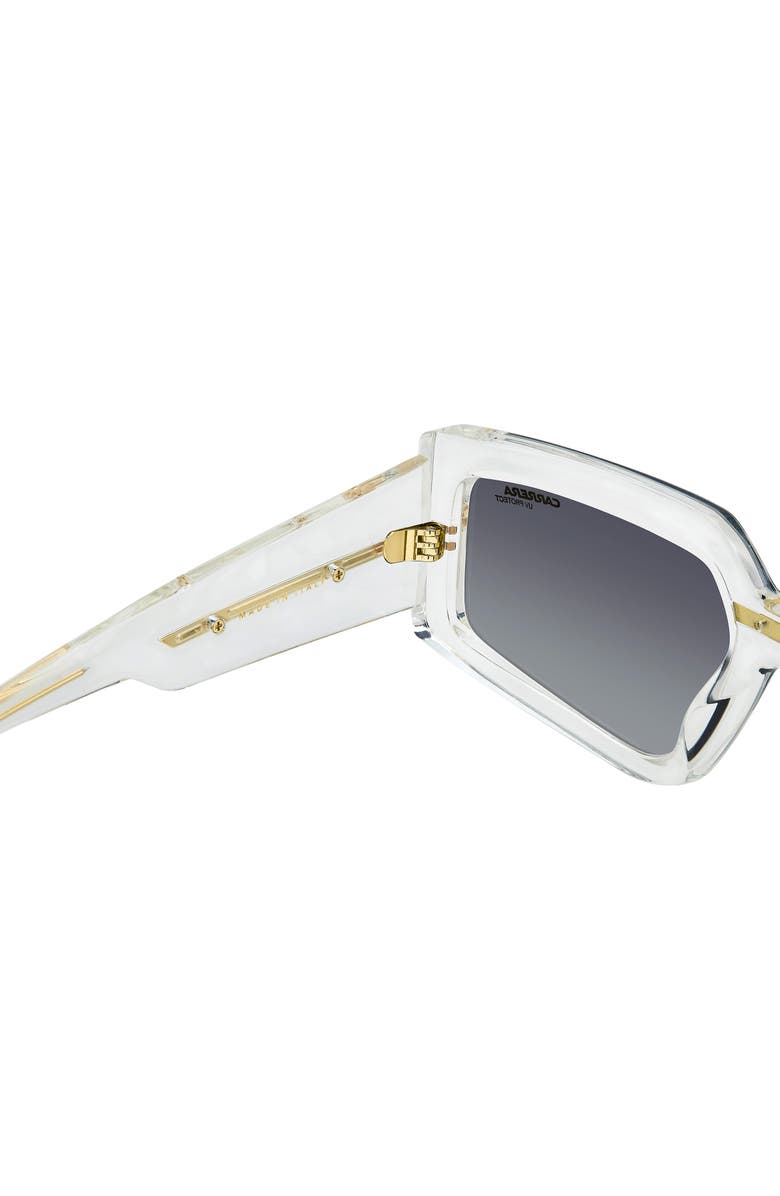 Carrera Eyewear Victory 55mm Square Geometric Sunglasses, Alternate, color, Crystal Gold/ Grey Sf Gd Sp