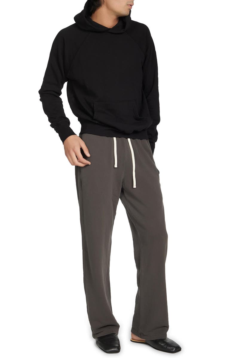 Les Tien French Terry Classic Raglan Hoodie, Alternate, color, Jet Black