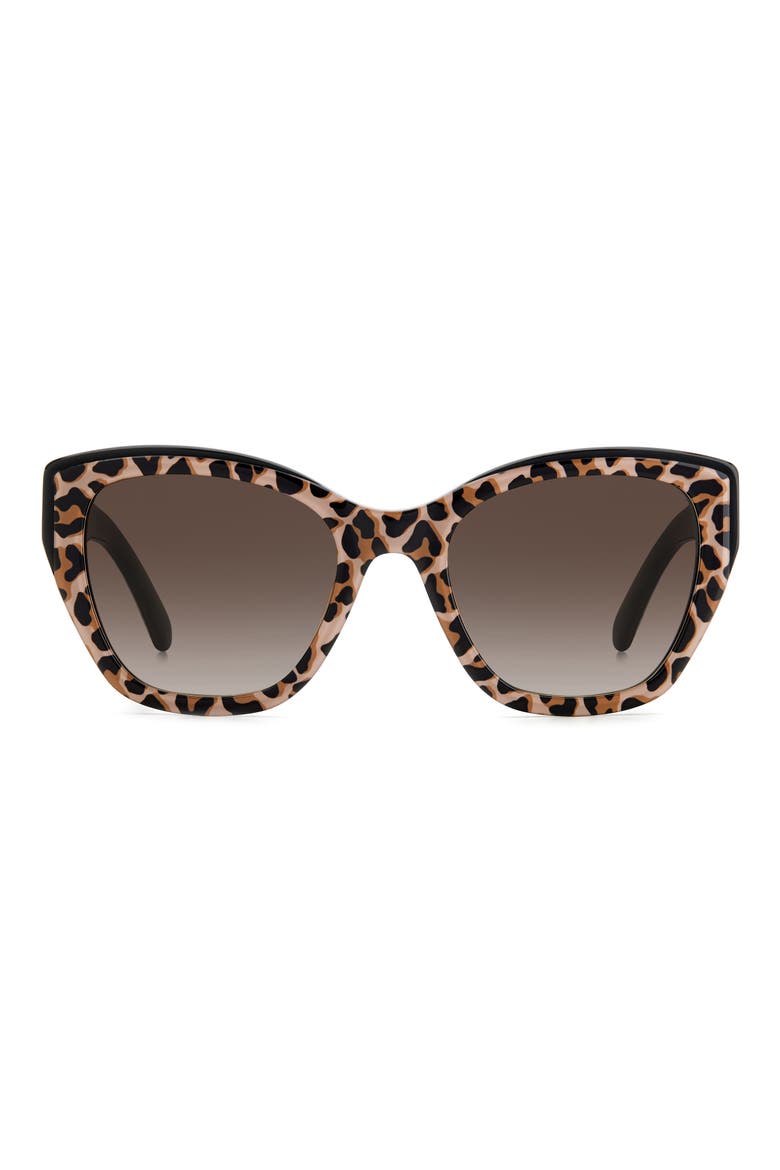 yolanda 51mm polarized gradient cat eye sunglasses, Main, color, BLACK LEOPARD