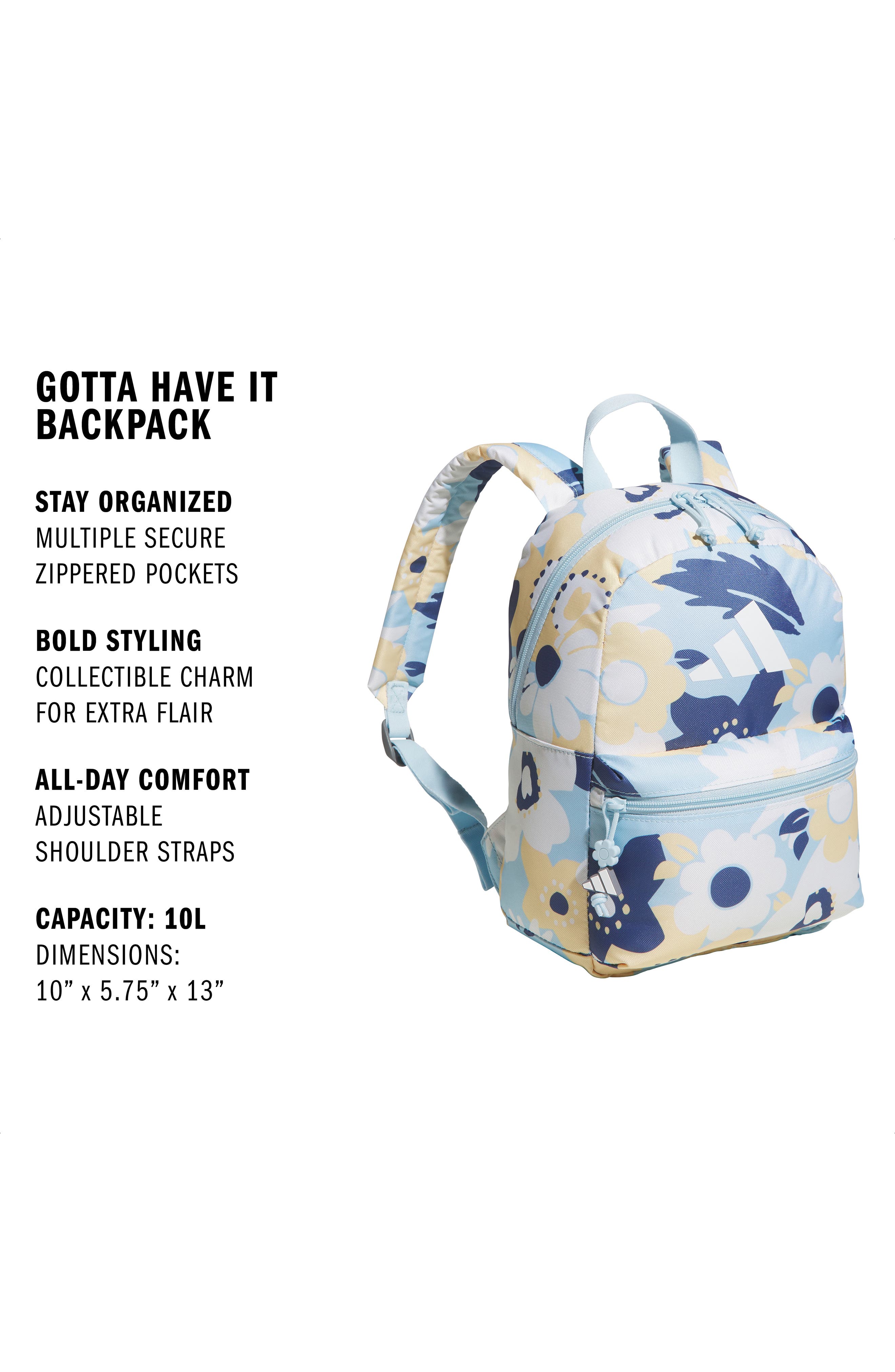 Kids' Gotta Have It Floral Backpack, Alternate, color, BIG FLORAL ICE BLUE