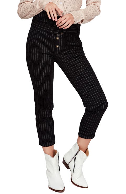 Montella Pinstripe Crop Skinny Pants