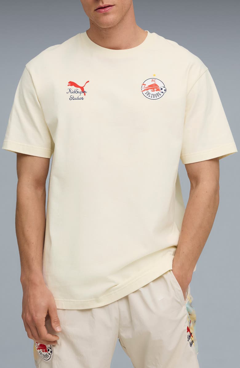 PUMA x KidSuper RBS Graphic T-Shirt, Main, color, Frosted Ivory-Puma Red