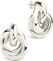 Sterling Forever Ashton Layered Knocker Stud Earrings