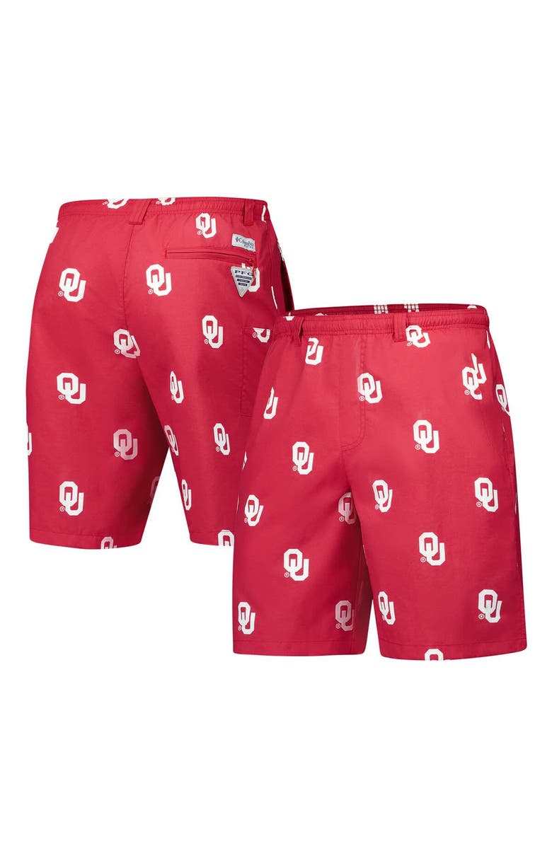 Columbia Men's Columbia Crimson Oklahoma Sooners PFG Backcast<sup>™</sup> III Omni-Shade<sup>™</sup> Shorts, Alternate, color, Crimson