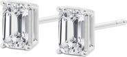 Badgley Mischka Collection 14K Gold Emerald Cut Lab-Created Diamond Stud Earrings - 1.5ct