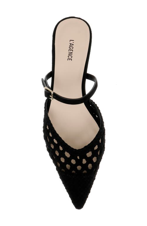 L Agence L'agence Jacklyn Mary Jane Pointed Cap Toe Mule In Black