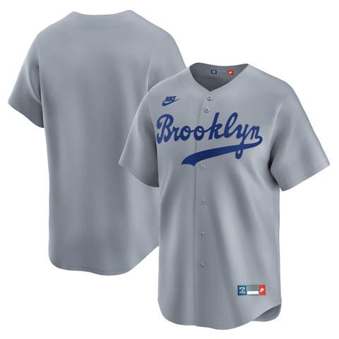 Men's Nike Gray Brooklyn Dodgers Throwback Cooperstown Collection Limited Jersey