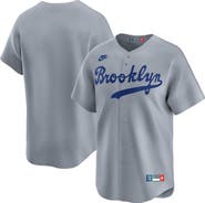 Nike Men's Nike Gray Brooklyn Dodgers Throwback Cooperstown Collection Limited Jersey
