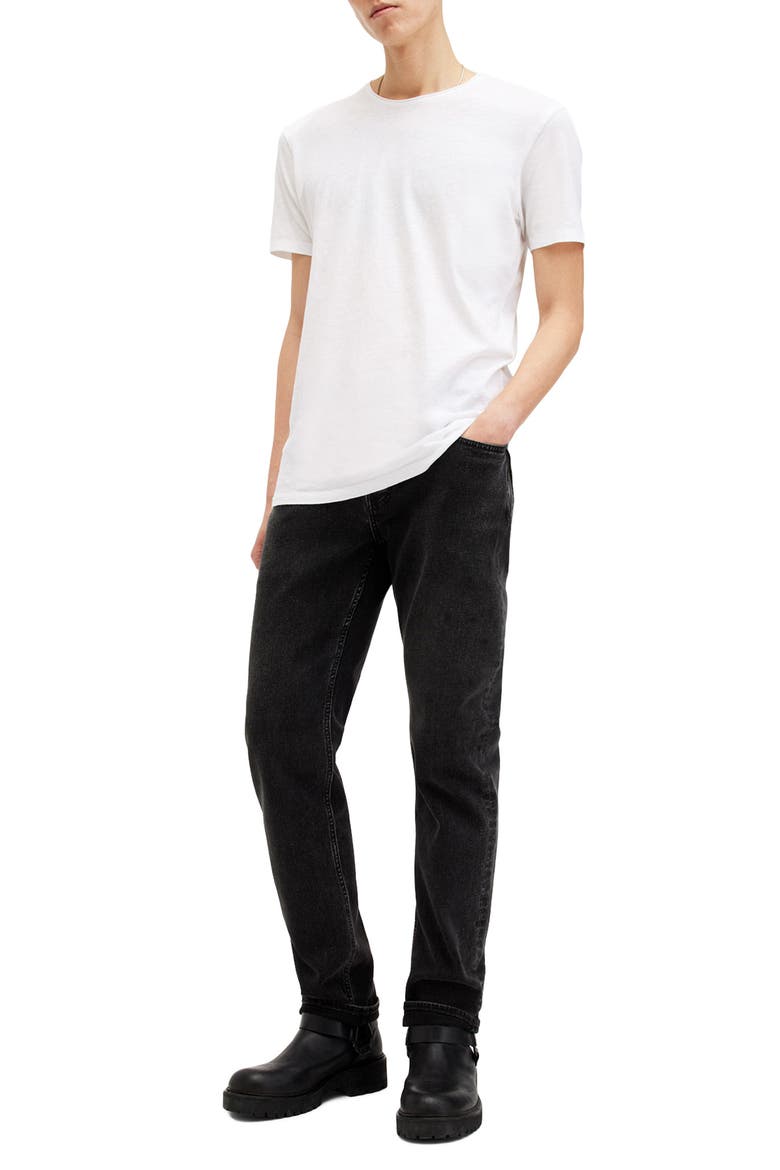 Figure Roll Neck Cotton T-Shirt, Alternate, color, OPTIC WHITE