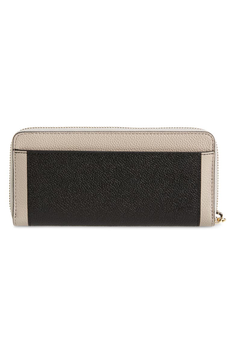 margaux leather continental wallet, Alternate, color, BLACK/ WARM TAUPE