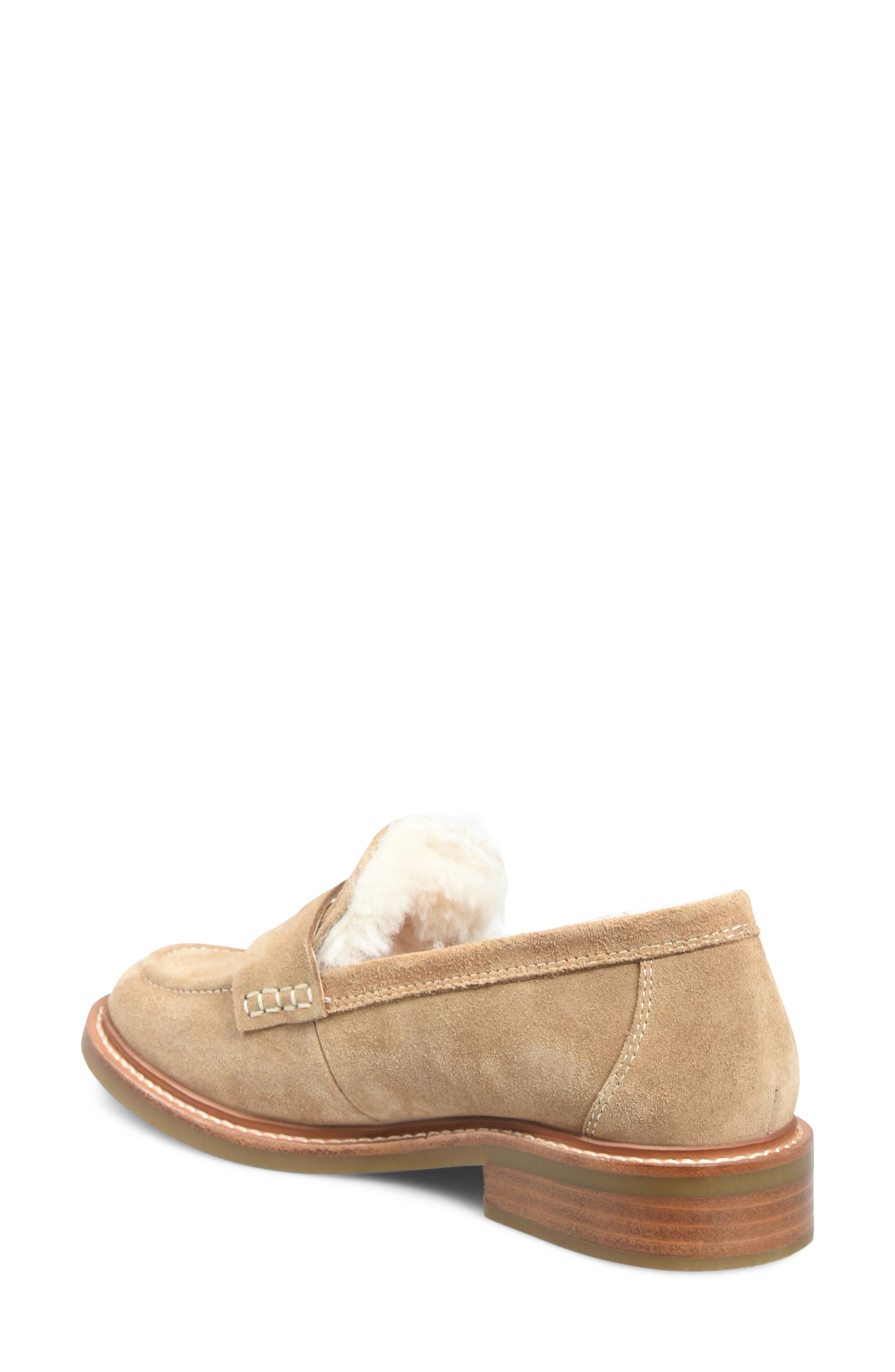 Mara II Genuine Shearling Lined Loafer, Alternate, color, COGNAC