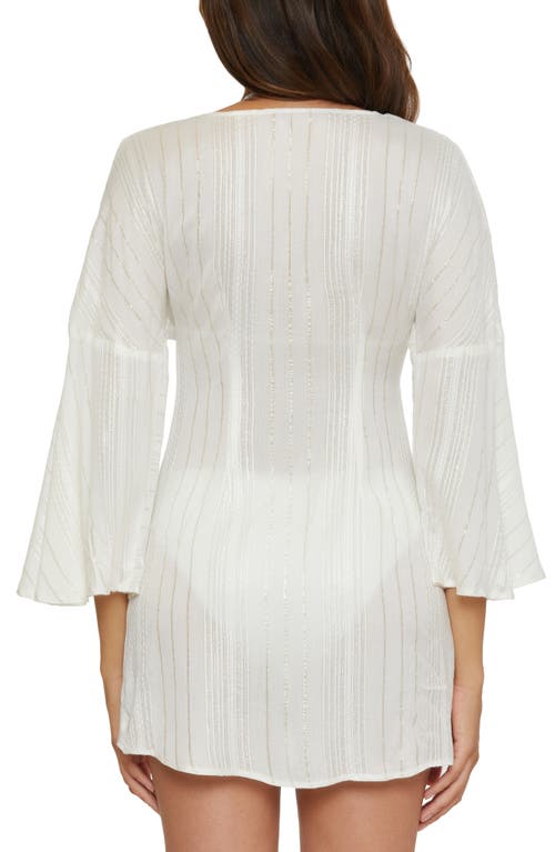 Becca Radiance V-neck Long Sleeve Cover-up Tunic In White