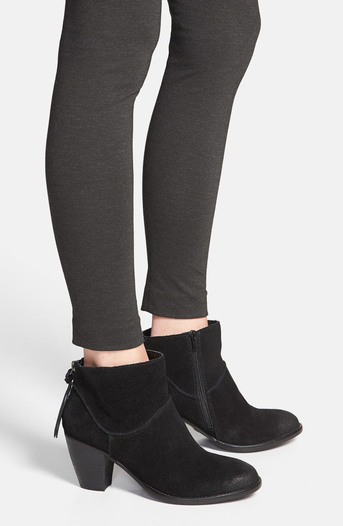 'Milaan' Bootie, Alternate, color, BLACK SUEDE