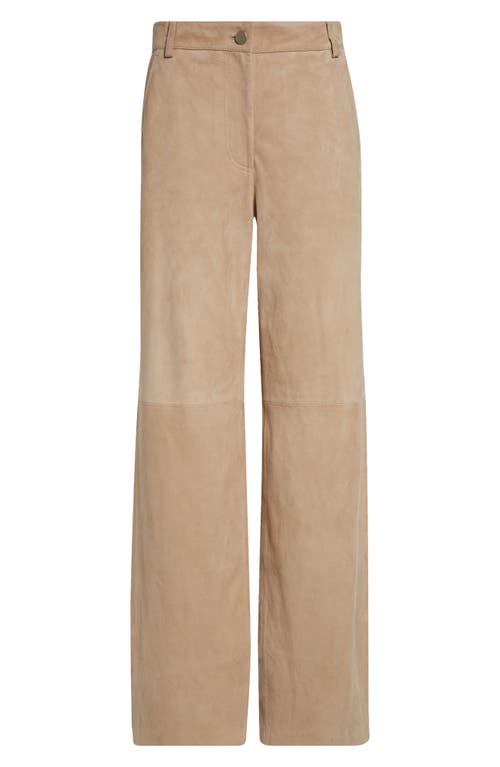 Max Mara Harald Suede Wide Leg Pants In Sand