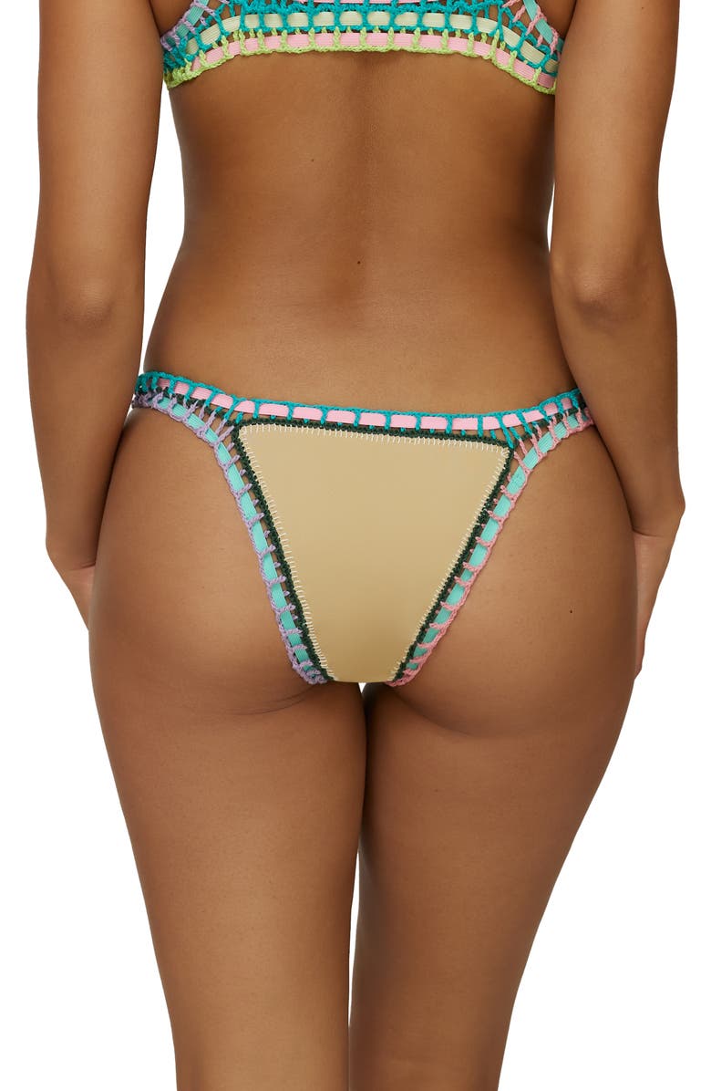 PQ SWIM Crochet Bikini Bottoms, Alternate, color, Taupe