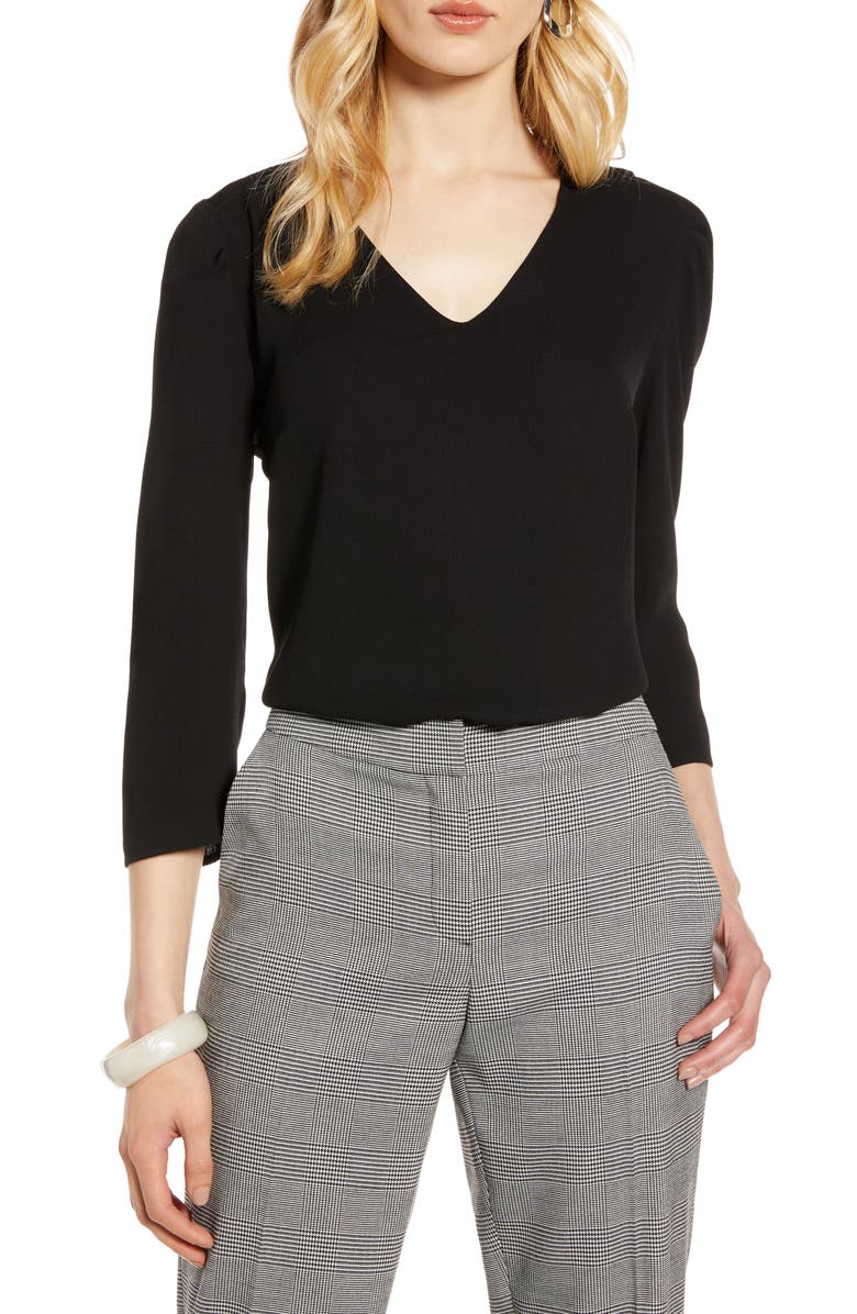 Halogen<sup>®</sup> V-Neck Blouse, Main, color, 